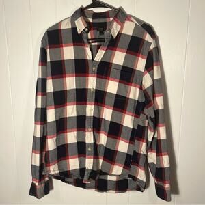 J. Crew Oxford long sleeve button up shirt navy blue and red sz M
